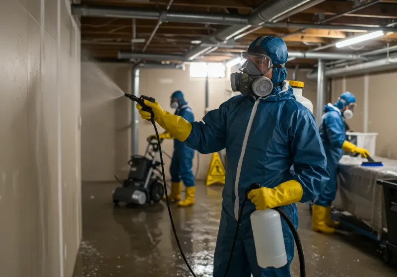 Basement Sanitization and Antimicrobial Treatment process in Robertson County, KY
